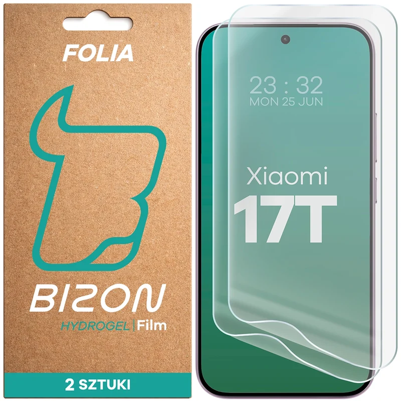 Hydrogel Folie für den Bildschirm für Xiaomi 17T, Bizon Film Hydrogel Front Duo, 2 Stück