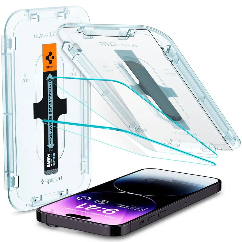 Glas für die Schutzhülle Spigen Glas.tR EZ Fit 2-Pack für iPhone 14 Pro