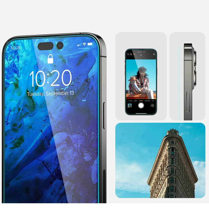 Glas für die Schutzhülle Spigen Glas.tR EZ Fit 2-Pack für iPhone 14 Pro