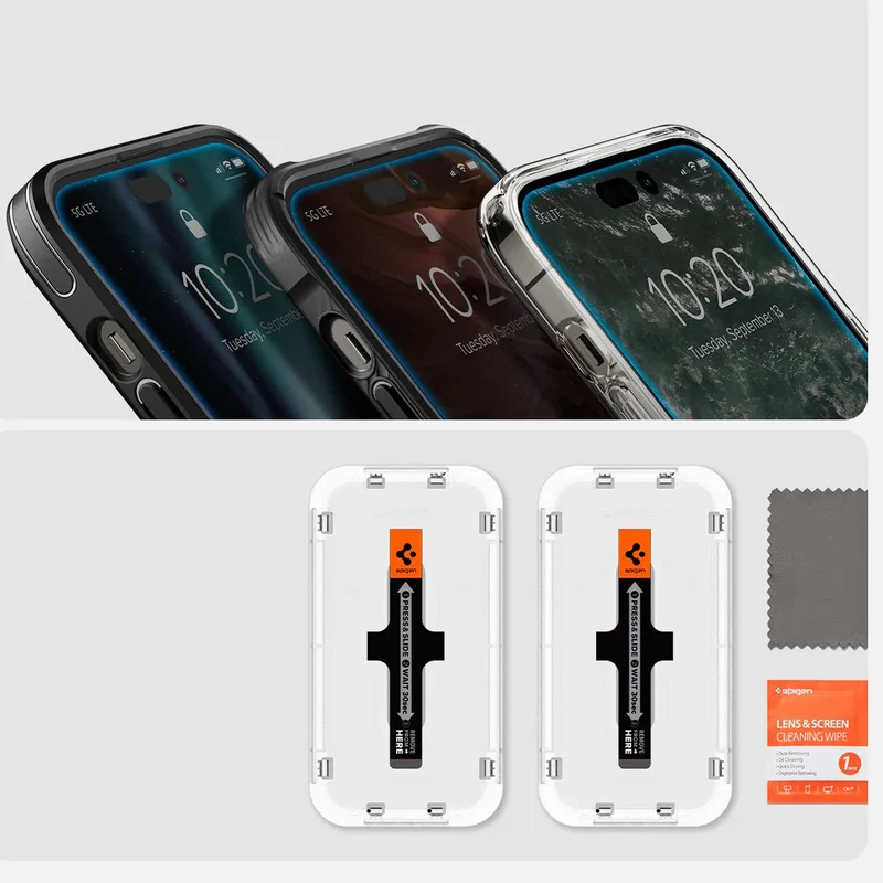 Glas für die Schutzhülle Spigen Glas.tR EZ Fit 2-Pack für iPhone 14 Pro