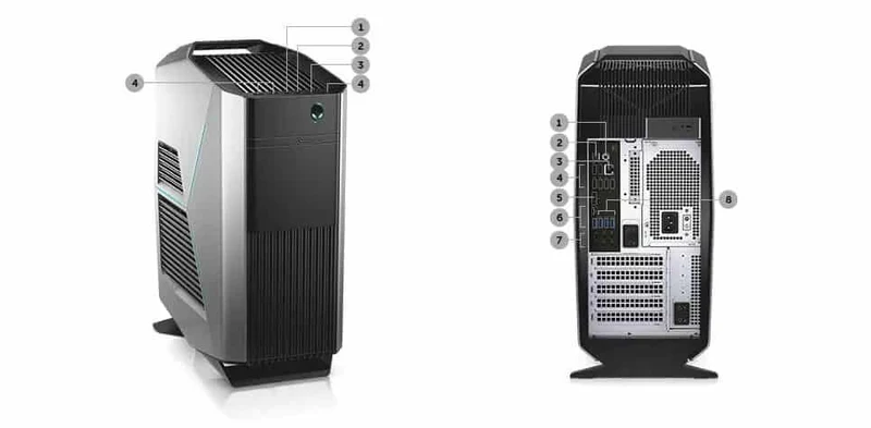 Bundle Gaming Dell Alienware Aurora R7 PC Gaming | Intel Core i7-8700 6 Cores | Ram 64Gb | SSD NVMe 512Gb + 2Tb | Nvidia GTX 1080Ti 11GB | Windows 11 Pro + Monitor Dell U2717 27" QuadHD 2K IPS