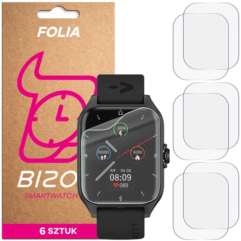 Schutzfolie für den Bildschirm für Garett GRC Activity 2, Bizon Watch HydroFlex, 6 Stück