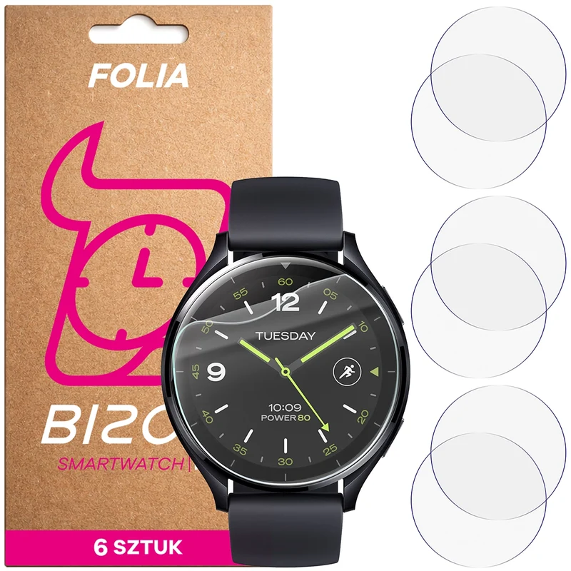 Schutzfolie für den Bildschirm für Xiaomi Watch 2, Bizon Watch HydroFlex, 6 Stück