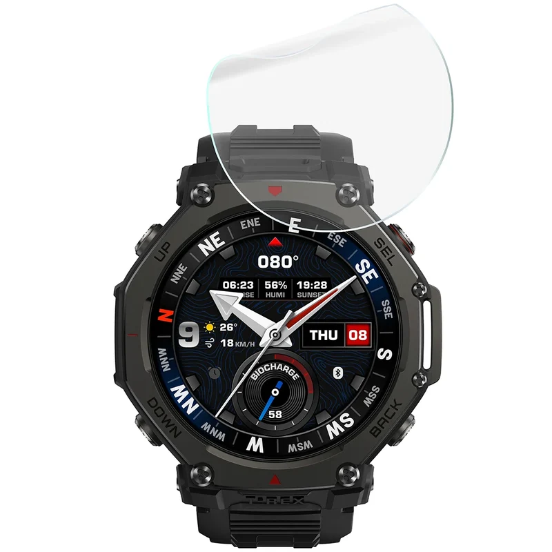 Schutzfolie für den Bildschirm für Amazfit T-Rex 3 Pro 48 mm, Bizon Watch HydroFlex, 6 Stück