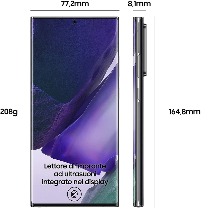 Samsung Galaxy Note 20 Ultra Penna inclusa A+ Come nuovo Exynos 990 6.9″ 3088×1440 pixel 108+12+12Mp 8K Black