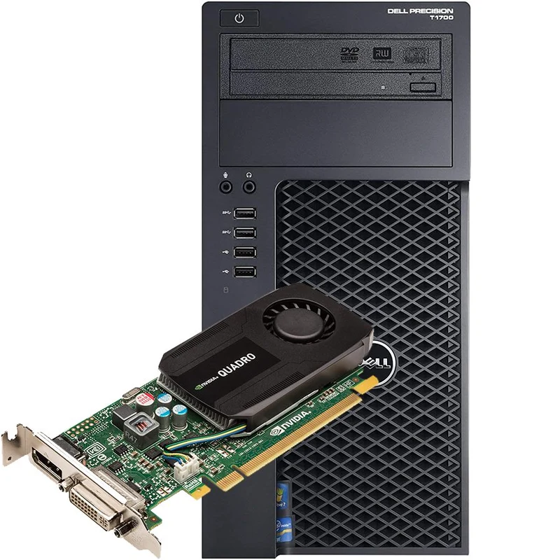 Postazione Dell Precision WORKSTATION T1700 MT | Intel Xeon E3-1225 v3 3.2Ghz | 16 GB RAM | SSD 256Gb + 500Gb | Nvidia Quadro 600 | Windows 10 Pro + Monitor Dell P2217H Monitor LED IPS 22″ Pollici 1920×1080 FullHD