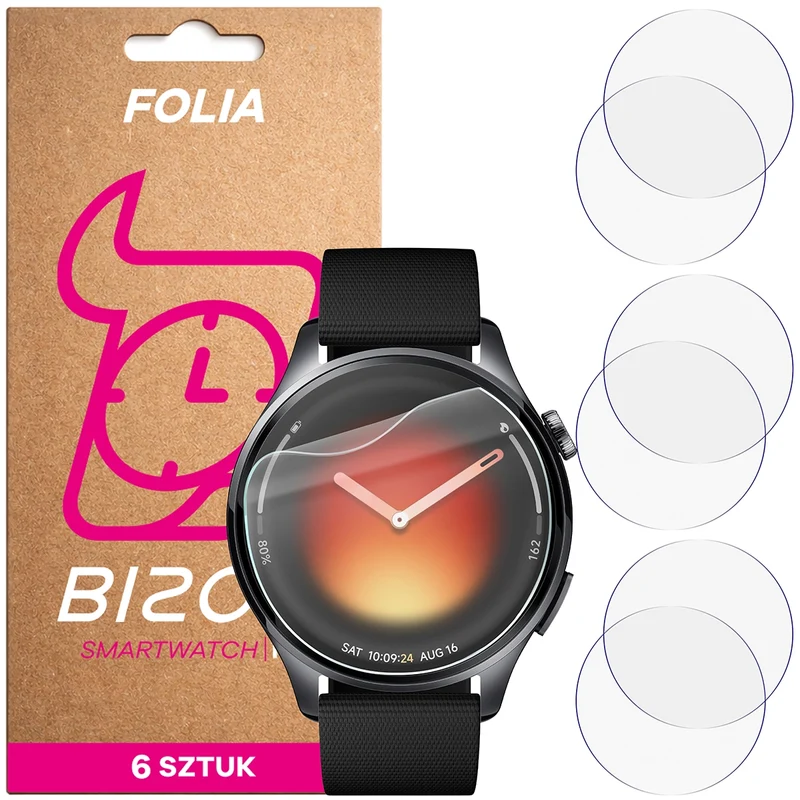 Schutzfolie für den Bildschirm für Xiaomi Watch 5, Bizon Watch HydroFlex, 6 Stück