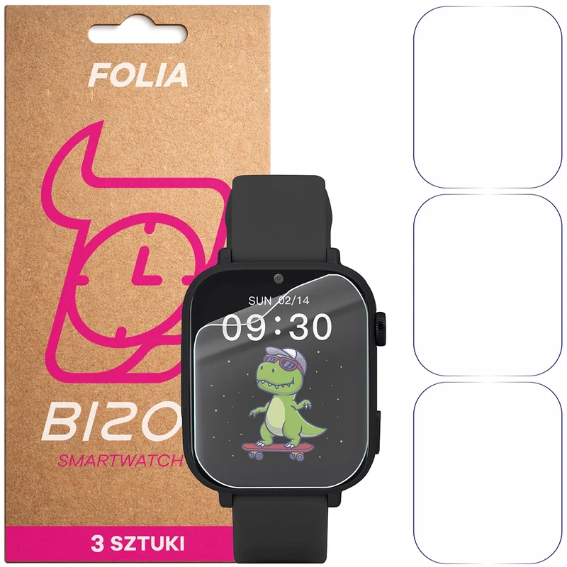 Schutzfolie für den Bildschirm für Garett Kids Nice Pro 4G, Bizon Watch HydroFlex, 3 Stück