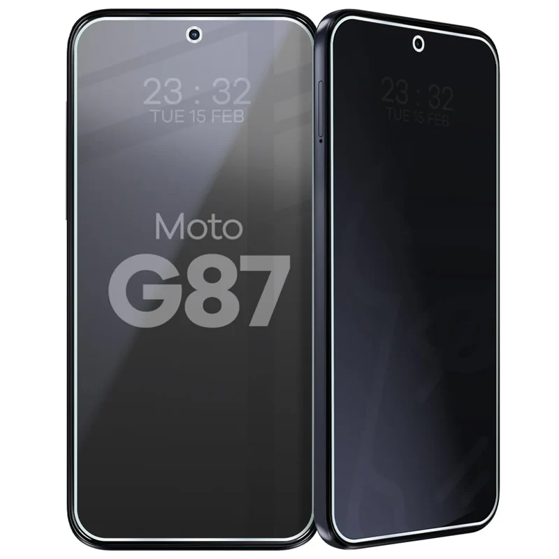 Hybridglas mit Privatschutzfilter für Motorola Moto G87 5G, Bizon Hybrid Shadow, Matt