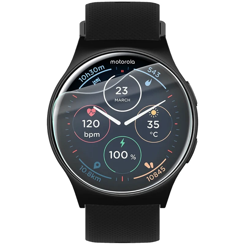 Schutzfolie für den Bildschirm für Motorola Moto Watch 120, Bizon Watch HydroFlex, 6 Stück