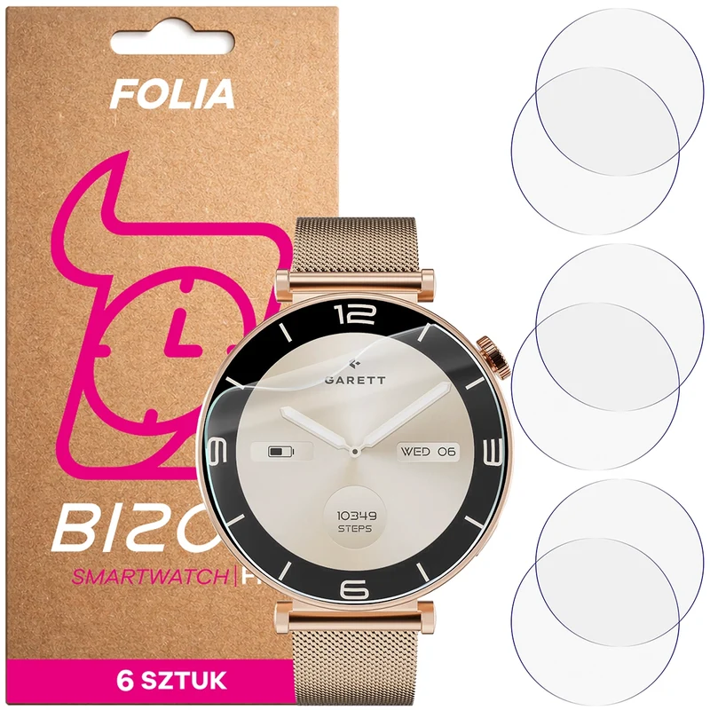 Schutzfolie für den Bildschirm für Garett Rose, Bizon Watch HydroFlex, 6 Stück