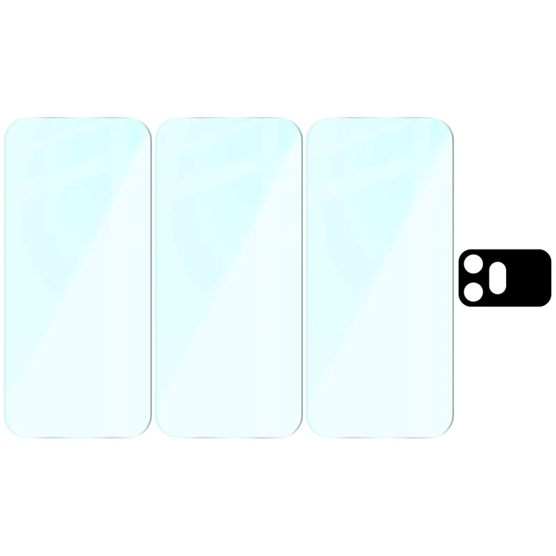 Gehärtetes Glas - 3 Stück + Kameraschutz für Honor 600 5G, Bizon Glass Clear Pack