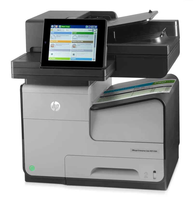 HP OfficeJet Enterprise Color X585f Multifunzione Inchiostro a colori A4 2400x1200 DPI 70ppm Duplex Fronte/Retro automatico Rete