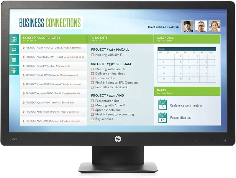 HP ProDisplay P223 Monitor LCD LED 21.5" 1920x1080 Pixel Full HD 16:9 Contrasto 3000:1 Luminosità 250 cd/m² Tempo di risposta 5ms