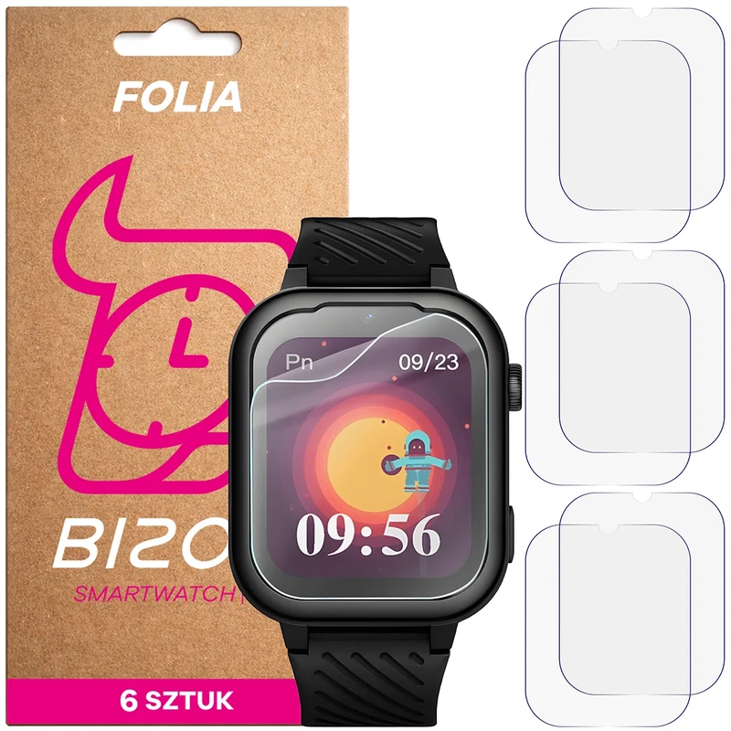 Schutzfolie für den Bildschirm für Garett Kids Essa 4G, Bizon Watch HydroFlex, 6 Stück