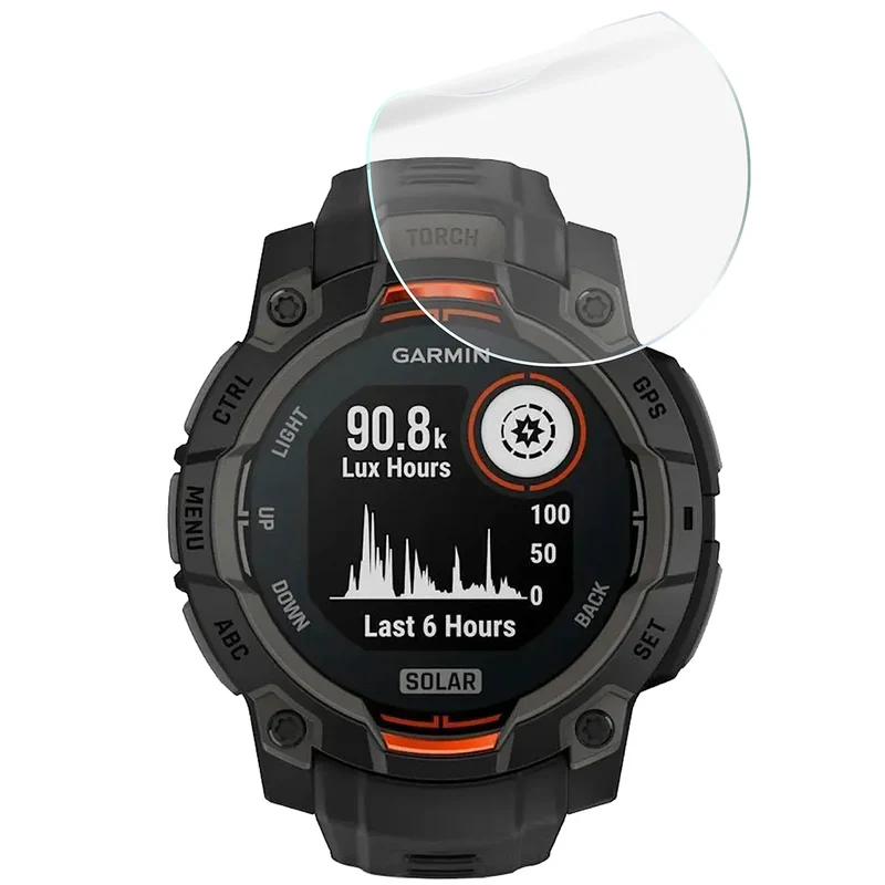 Schutzfolie für den Bildschirm für Garmin Instinct 3 45 mm Solar, Bizon Watch HydroFlex, 6 Stück