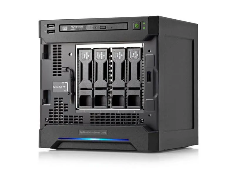HPE ProLiant Microserver Gen8 | Intel Celeron G1610T | Ram 8Gb ECC | Raid Controller 4 Bay + ODD | 2 Gigabit + iLO | Perfetto per self hosting