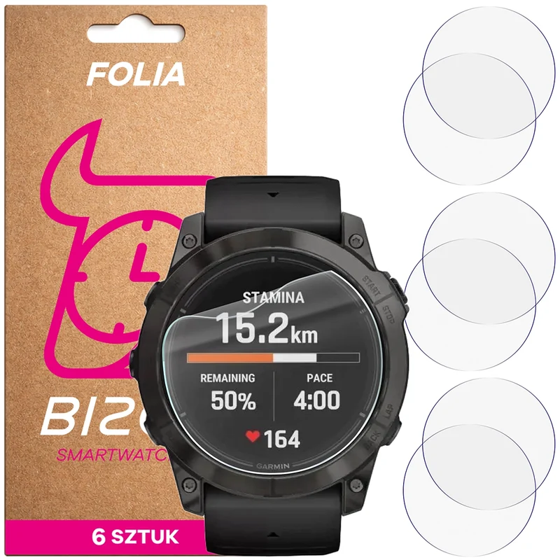 Schutzfolie für den Bildschirm für Garmin Epix Pro 2 gen. 47 mm, Bizon Watch HydroFlex, 6 Stück