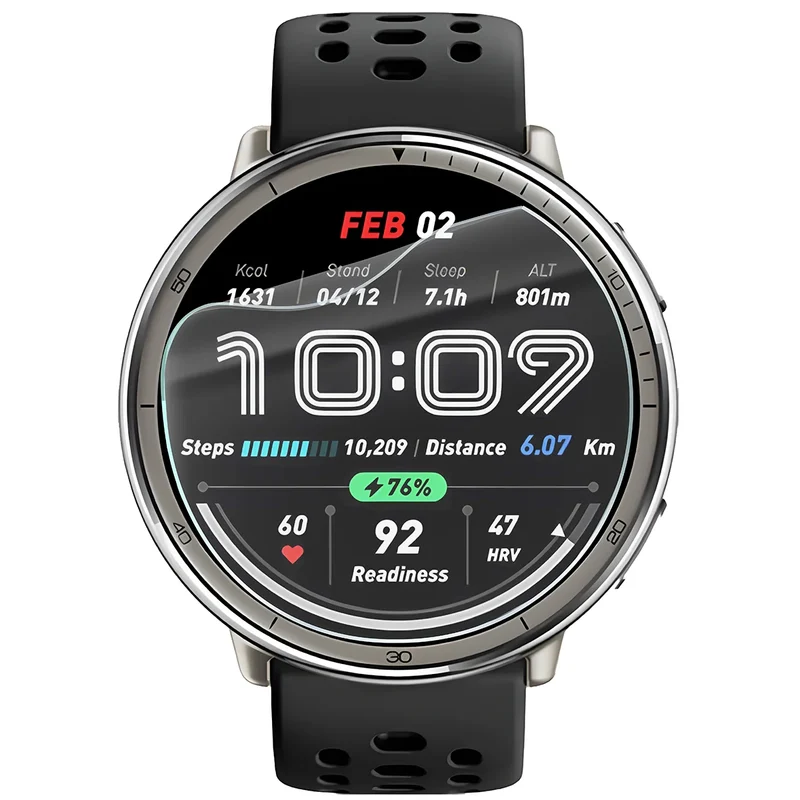 Schutzfolie für den Bildschirm für Amazfit Active 2, Bizon Watch HydroFlex, 6 Stück