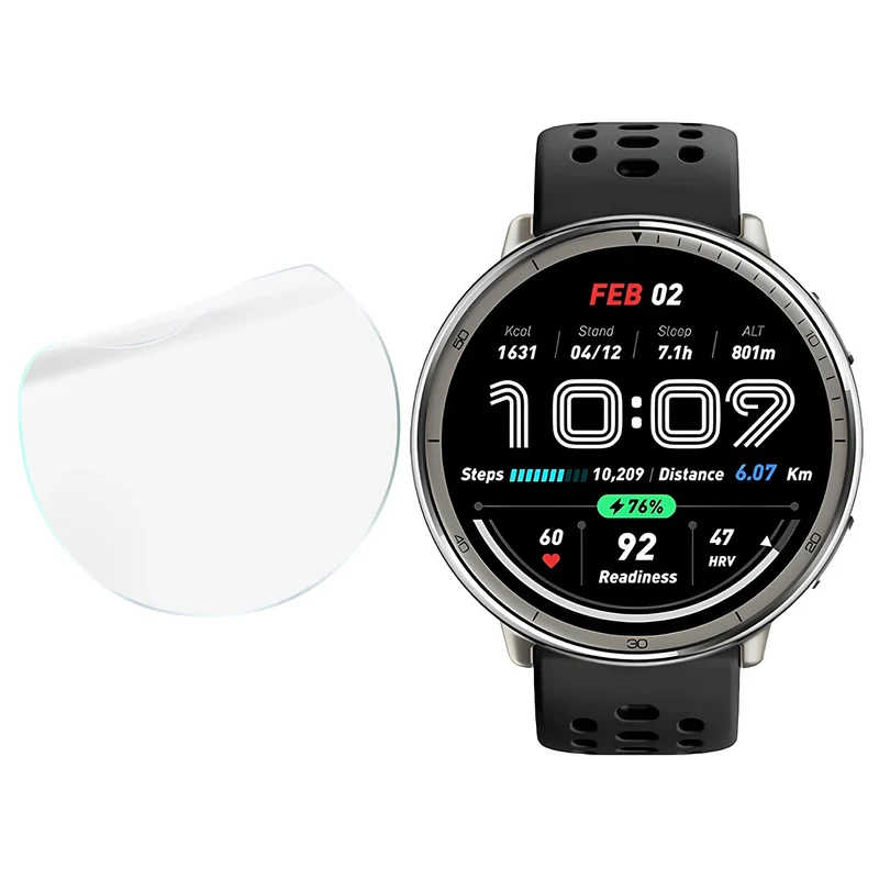 Schutzfolie für den Bildschirm für Amazfit Active 2, Bizon Watch HydroFlex, 6 Stück