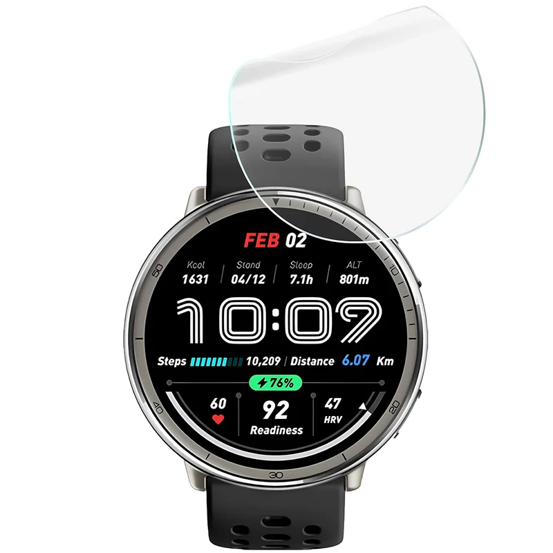Schutzfolie für den Bildschirm für Amazfit Active 2, Bizon Watch HydroFlex, 6 Stück