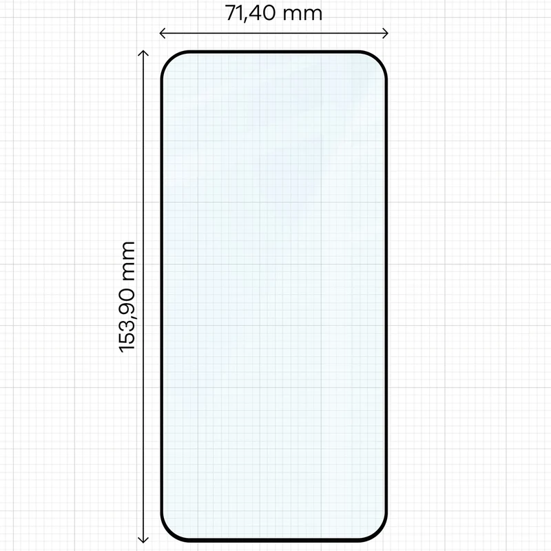 Gehärtetes Glas für Xiaomi 17T, Bizon Glass Edge, Schwarzer Rahmen