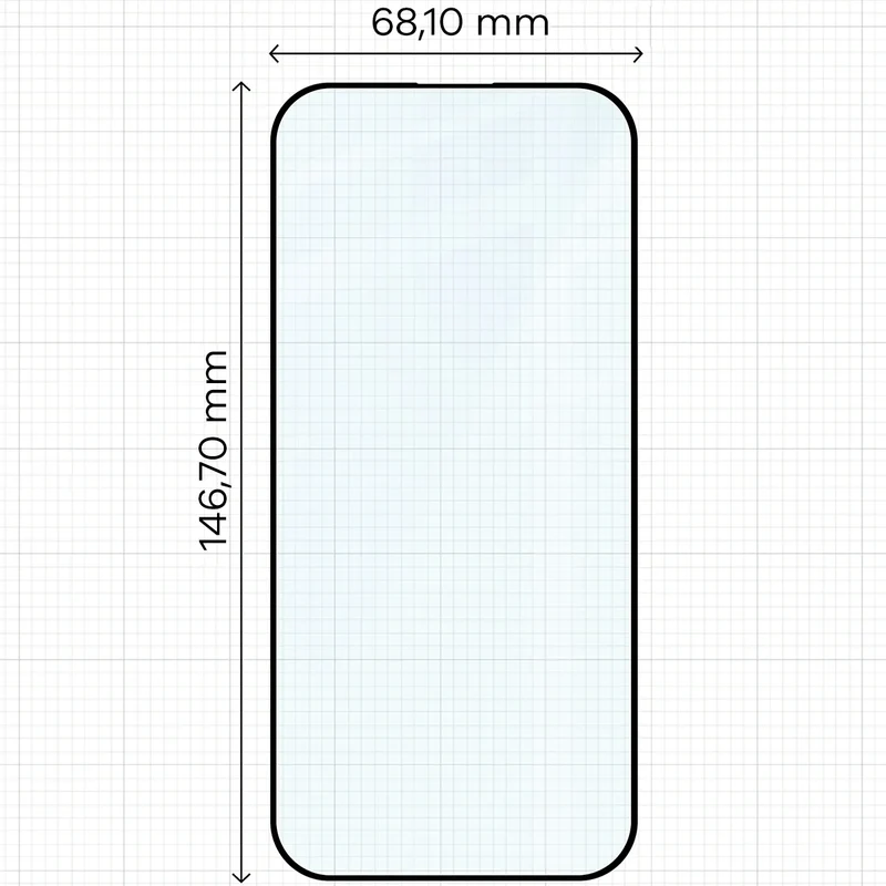 Gehärtetes Glas mit Applikationsrahme für iPhone 17, Bizon Glass Aplikator Edge, 1 Set