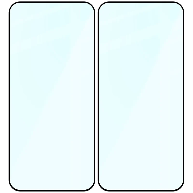 Gehärtetes Glas für Xiaomi 17T, Bizon Glass Edge Duo, Schwarzer Rahmen, 2 Stück
