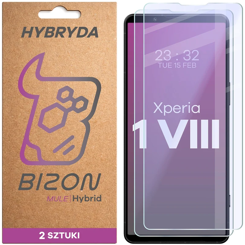Flexibles Hybridglas für Sony Xperia 1 VIII, Bizon Hybrid Mule Duo, 2 Stück