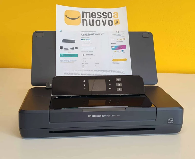 HP OfficeJet 200 Stampante InkJet a colori A4 portatile con batteria USB WiFi 19ppm 1200 x 1200 dpi