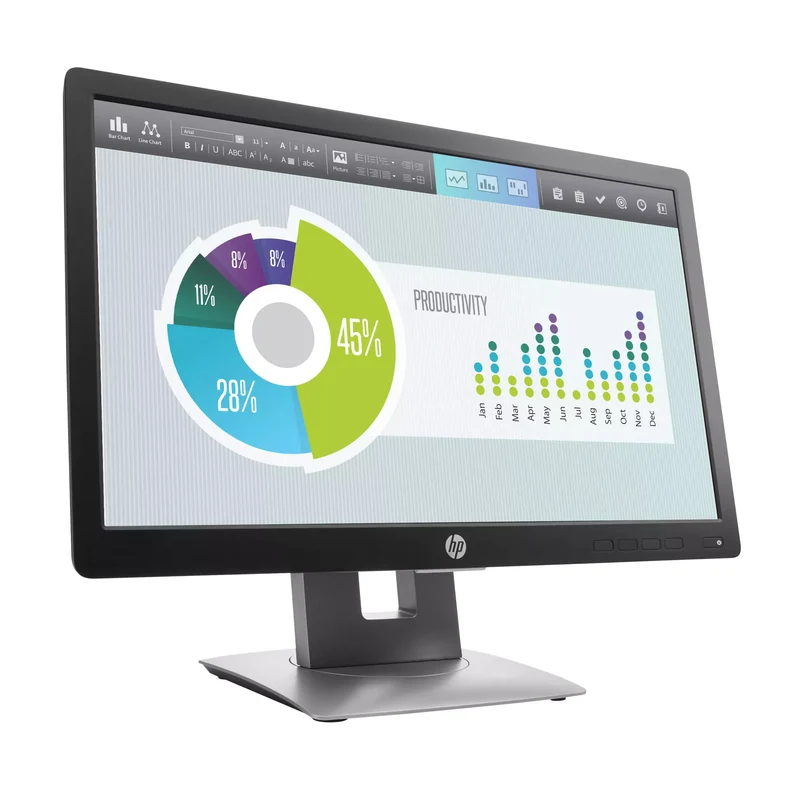 HP EliteDisplay E202 Monitor LED da 20" 1600 x 900 Pixel HD Tempo di risposta 7ms Contrasto 1000.1 Luminosità 250 cd/m²