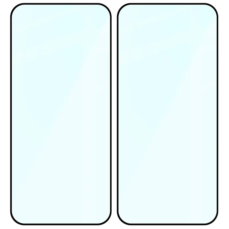 Gehärtetes Glas für Realme 16 5G, Bizon Glass Edge Duo, Schwarzer Rahmen, 2 Stück