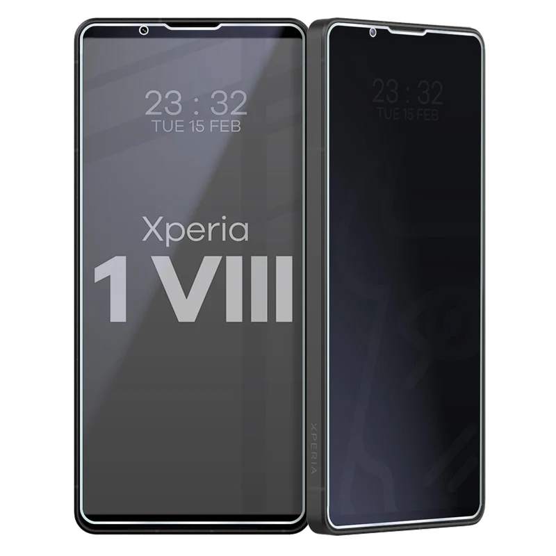 Hybridglas mit Privatschutzfilter für Sony Xperia 1 VIII, Bizon Hybrid Shadow, Matt