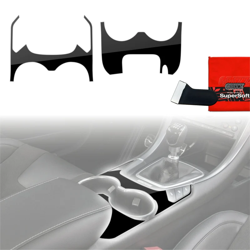 2in1 Schutzfolien Grizz Protector für Mittelkonsole - Ford Mondeo MK5 (2014–2022) Schwarz Glanz