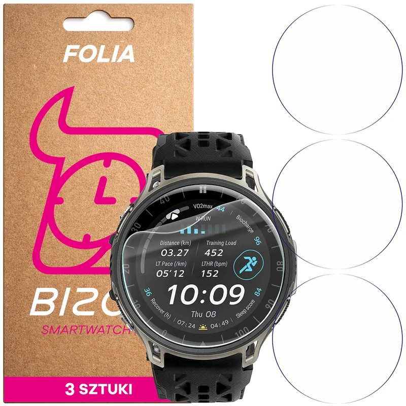 Schutzfolie für den Bildschirm für Amazfit Cheetah 2 Ultra, Bizon Watch HydroFlex, 3 Stück