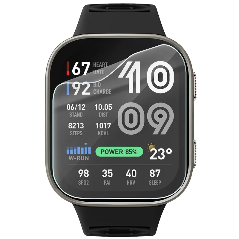 Schutzfolie für den Bildschirm für Amazfit Bip Max, Bizon Watch HydroFlex, 3 Stück