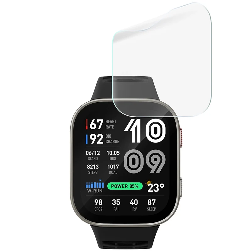 Schutzfolie für den Bildschirm für Amazfit Bip Max, Bizon Watch HydroFlex, 3 Stück