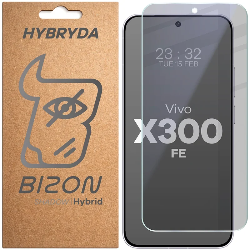 Hybridglas mit Privatschutzfilter für Vivo X300 FE, Bizon Hybrid Shadow, Matt