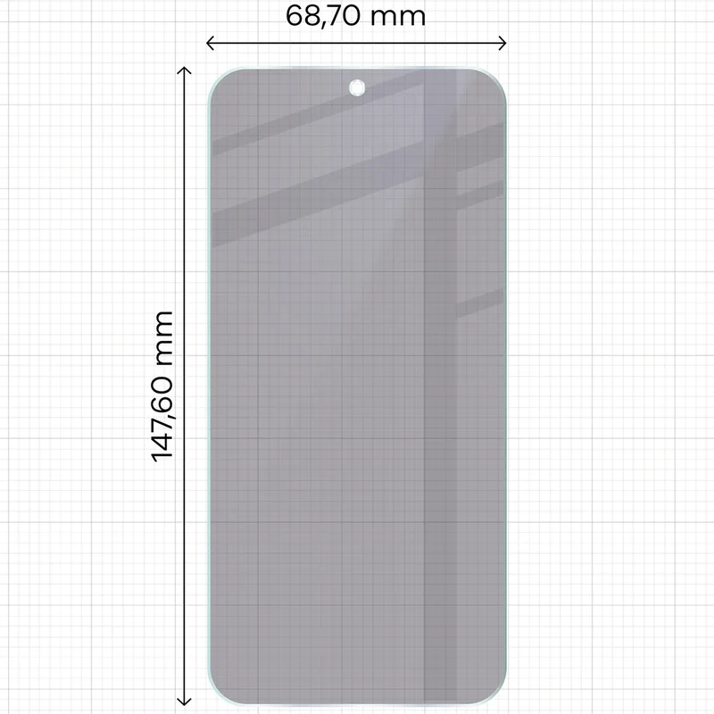 Hybridglas mit Privatschutzfilter für Vivo X300 FE, Bizon Hybrid Shadow, Matt