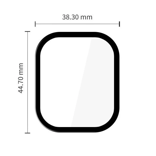 Hybridglas für Xiaomi Redmi Watch 6, 2 Stück, Tech-Protect Hybrid Fit Plus, Transparent mit Schwarzem Rand