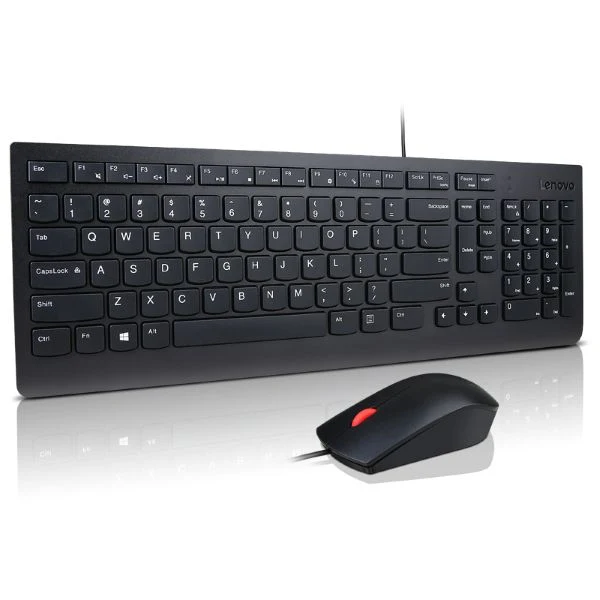 Lenovo Essential Wired Combo Kit Tastiera e Mouse USB | Layout Italiano | Nero | Nuovo