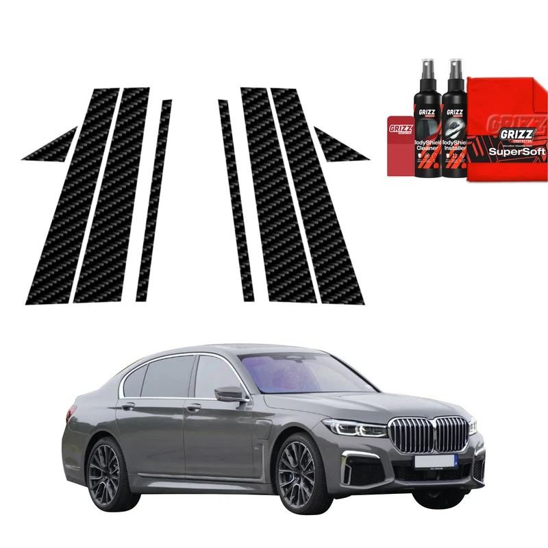 8in1 Kohlenstoff Schutzfolie Grizz Protector für B-C-Säule - BMW 7 G12 (2015-2022)