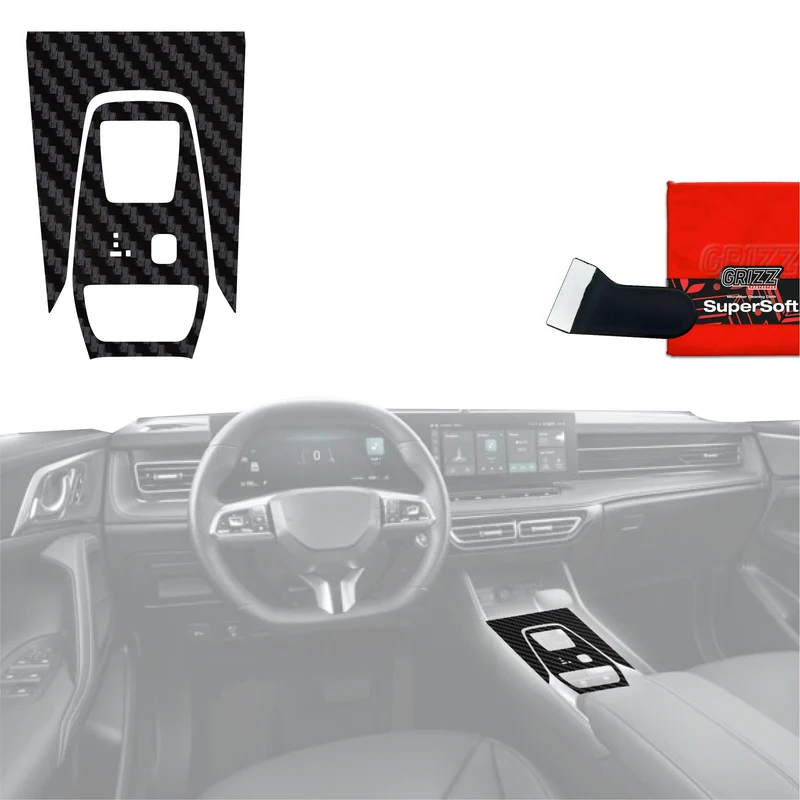 2in1 Schutzfolien Grizz Protector für Mittelkonsole - MG HS (2024-2026) Carbon Optik Matt Antifingerprint