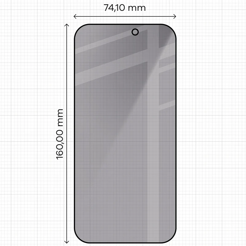 Gehärtetes Glas mit Privatschutzfilter und Applikationsrahmen für iPhone 17 Pro Max, Bizon Glass Aplikator Shadow, 2 Sets