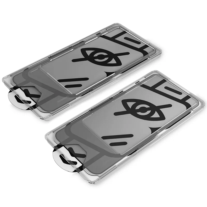 Gehärtetes Glas mit Privatschutzfilter und Applikationsrahmen für iPhone 17 Pro Max, Bizon Glass Aplikator Shadow, 2 Sets