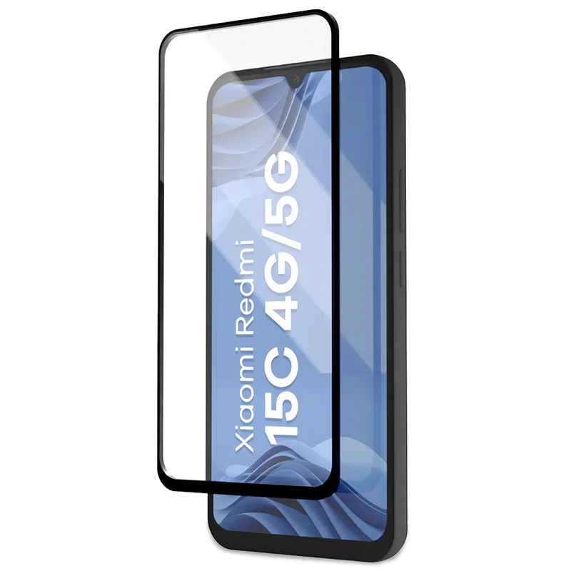 Gehärtetes Glas mit Applikationsrahme für Xiaomi Redmi 15C 4G / 5G, Bizon Glass Aplikator Edge, 1 Set