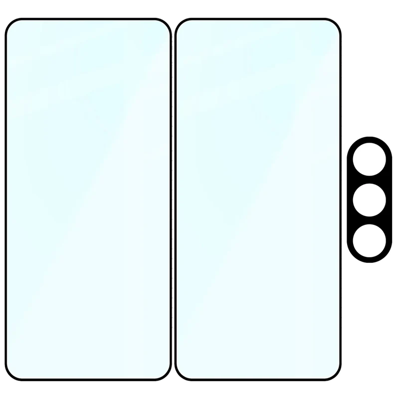 Gehärtetes Glas - 2 Stück + Kameraschutz für Galaxy A27 5G, Bizon Glass Edge Pack, Schwarz