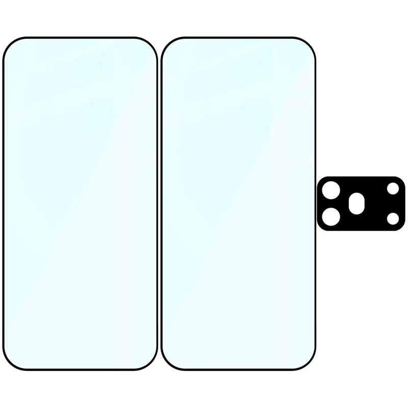Gehärtetes Glas - 2 Stück + Kameraschutz für Honor 600 Pro 5G, Bizon Glass Edge Pack, Schwarz