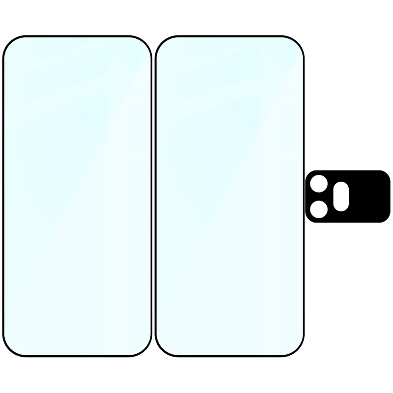Gehärtetes Glas - 2 Stück + Kameraschutz für Honor 600 5G, Bizon Glass Edge Pack, Schwarz
