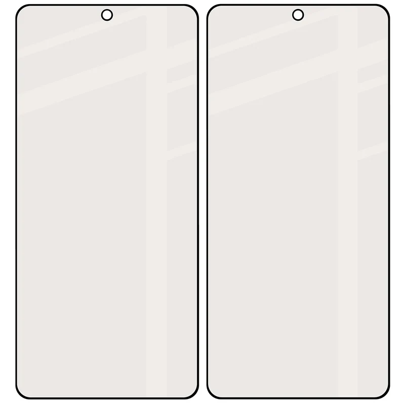 Mattes Hartglas für Galaxy S26 Plus / S25 Edge, Bizon Glass Matte Duo, Schwarzer Rahmen, 2 Stück